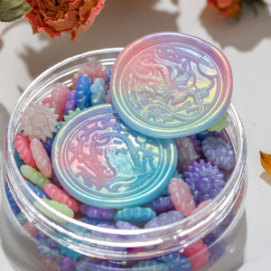 Perles de cire à cacheter multicolores 150 pièces, forme tournesol irisée effet aurore, pour emballage cadeau et sceau - Product Image 3