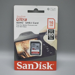 Tarjeta de Memoria SanDisk Ultra SDHC UHS-I de 16GB, 80MB/s, Almacenamiento para Cámara de Video Full HD, 32GB, 64GB, 128GB, 256GB - Product Image 1