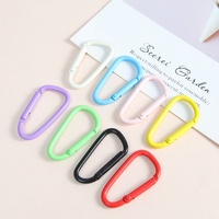 Mousqueton en alliage de zinc coloré, minimaliste, avec peinture émaillée, type D, forme gourde, pour bijoux, accessoires de porte-clés DIY, sacs et poupées