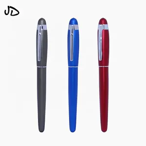 Creative Art Materials Stift-Set Metall blau rot grau JD Brunnen versenkbarer Kugelschreiber, Edelstahlfass