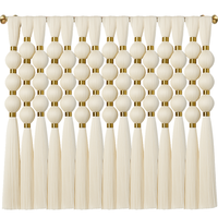 Décoration murale en macramé avec pompon en polyester et motif bulle, style tapisserie, couleur or blanc, idéale comme cadeau de pendaison de crémaillère ou décoration artistique pour la salle à manger