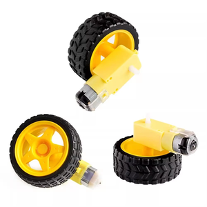 มอเตอร์ TT DC 3-6V พร้อมเกียร์บ็อกซ์ แกนคู่ อัตราทด 1:48 200RPM พร้อมชุดล้อและยาง สำหรับประกอบรถหุ่นยนต์ DIY - Product Image 2