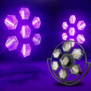 Luces LED RGB Retro para Escenario, Lámpara Estroboscópica Pixel Steering Helmsman <span class=keywords><strong>Portman</strong></span> para Ambiente de Bar, Luz Hexagonal Retro para Escenario - Product Image 6