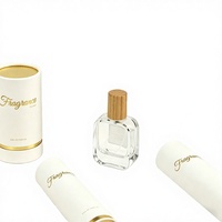 Emballage cosmétique écologique en tube de papier blanc, boîte cadeau ronde, logo personnalisé, étui pour flacon de parfum