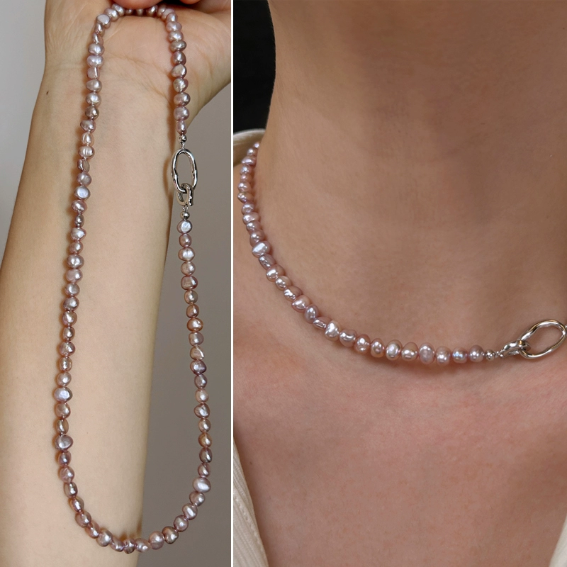Purple pearl necklace