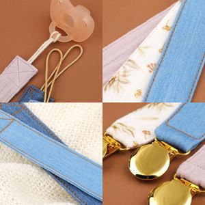 TONGTU Vente en gros d'attache-tétine réutilisable en métal en coton pour bébé avec support pour bébé - Product Image 5