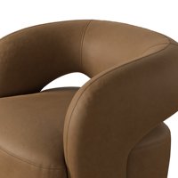 Fauteuil pivotant de luxe moderne en cuir, fauteuil design pour salon, hall d'hôtel, meuble d'appoint rembourré