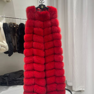เสื้อกั๊กขนสุนัขจิ้งจอกแท้สำหรับผู้หญิงเสื้อกั๊กขนสุนัขจิ้งจอกสีแดงยาวหรูหราแฟชั่นฤดูหนาว2025 - Product Image 5