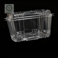 Boîte en plastique rectangulaire jetable de qualité alimentaire pour animaux de compagnie, avec logo en relief et couvercle transparent, pour l'emballage et la présentation de pain et de chips.