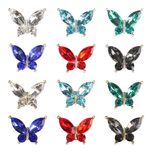 2025 xuyên biên giới phong cách mới siêu <span class=keywords><strong>Flash</strong></span> pha lê bướm xu hướng màu sắc trang sức móng tay ba chiều - Product Image 6