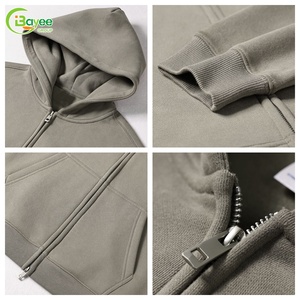 Sweat-shirts à capuche zippés en molleton épais 400 g/m² en coton personnalisés avec impression de lettres, design de haute qualité, coupe oversize, unisexe - Product Image 2