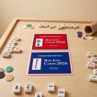 Cartes de Mahjong de jeu de casino américain transfrontalières 2026 avec manuel d'instructions et système de notation US, emballage en sac OPP en papier