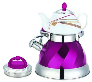 Factory supply turkish tea kettle stainless steel whistling kettle customized color teapot