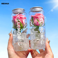 Bouteilles cylindriques transparentes en PET de 55 mm avec logo personnalisé, 300 ml/500 ml/650 ml, avec bouchon à clapet pour l'emballage de bière, thé, soda, jus, eau, crème