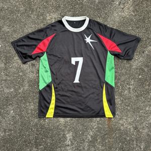 Customize Logo Flat Embroidery Heat-transfer <b>Printing</b> Summer Men Custom Color Print <b>Mesh</b> Polyester Football Jersey - Product Image 1