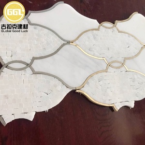 Mosaicos Metálicos con Incrustaciones de Mármol Blanco Estilo <span class=keywords><strong>Árabe</strong></span> Personalizados para Spa, Retiro, Boutique, Sala de Exposiciones y Decoración Artística de Interiores - Product Image 3