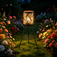 Lampes de jardin d'extérieur, lampes à LED étanches, lampes sur pied en métal artistiques, éclairage solaire pour pelouse, patio