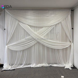 Cortinas Barrocas Blancas Pre-fabricadas a Medida con Bolsillo para Barra Integrado, para Decoración de Bodas - Product Image 2