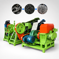 Usine complète de recyclage des pneus pour le broyage, la granulation et la séparation de l'acier avec ligne de production de poudre de caoutchouc et contrôle PLC
