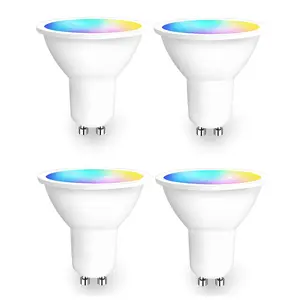 Lampu sorot LED RGBCW pintar 5W, kontrol suara Tuya Wifi bola lampu LED bekerja dengan kehidupan pintar Google Assistant Alexa