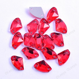 Strass à coudre Oleeya en verre, forme hache, colorés, à dos plat, 9*14mm, en vrac, excellente qualité, direct usine - Product Image 5