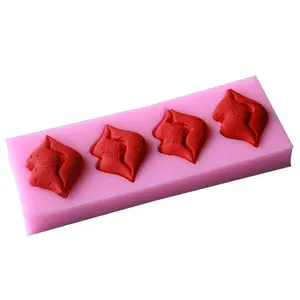 DMO食品级4腔红唇口型硅胶棒棒糖糖巧克力模具