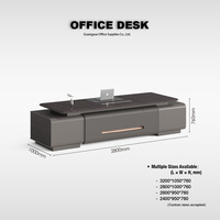 Bureau de direction avec plateau laqué haut de gamme pour espaces de travail modernes et solutions de mobilier de bureau tout-en-un