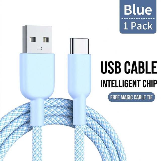 Wholesale Bulk USB-A to USB-C Braided 3A Fast Charge Cable,1m/2m/3m Nylon Shielded Data Cord for Phones & Tablets