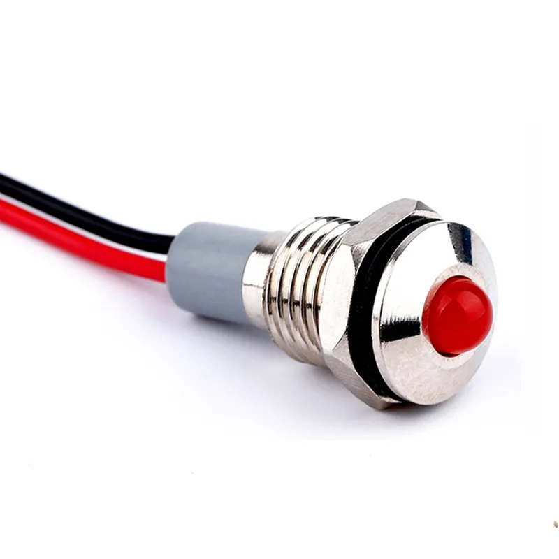 A06 M10 mini delik çapı 220 v Metal pilot işık su geçirmez led gösterge lambası kablo ile