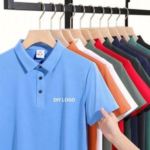 Grade High Quality Men Polo <b>T</b> Shirts Casual Solid Print Short Sleeve With Custom Logo Unisex Plus Size - Product Image 2