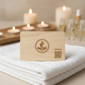 Wooden RFID Membership <b>Card</b> NTAG215 13.56 MHz for SPA <b>Access</b> <b>Control</b> - Product Image 1