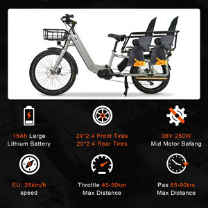 Greenpedel Vélo <span class=keywords><strong>cargo</strong></span> puissant de 24 pouces, vélo de livraison électrique, pour usage familial - Product Image 6