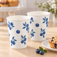 Gobelet à emporter à paroi simple, logo personnalisé imprimé, 8 oz, 12 oz, pour boissons froides, recyclable, avec couvercles, pour hôtel, haute qualité