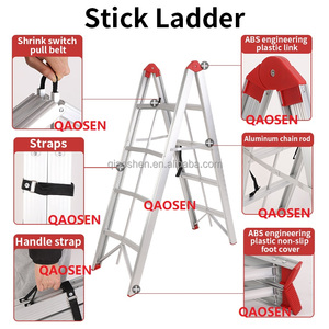 <span class=keywords><strong>Escalera</strong></span> Telescópica Plegable de Aluminio Compacta de 3/4/5 Peldaños, con Marco Portátil, Certificación CE, Pedal Antideslizante, Altura Ajustable, para Exteriores - Product Image 3