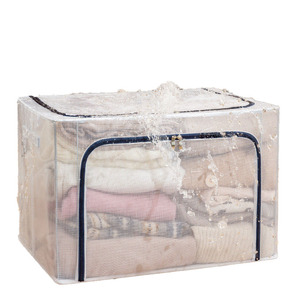 Organizador Retangular de Tecido PVC à Prova d'Água de <span class=keywords><strong>80L</strong></span> com Estrutura de Aço e Cabeça Metálica Dobrável para Armazenamento de Roupas - Product Image 2