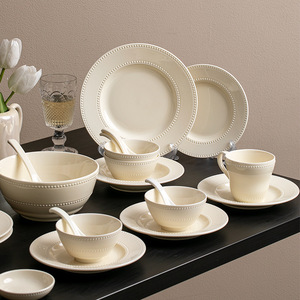 Assiette en porcelaine élégante pour steak, pâtes, <span class=keywords><strong>petit</strong></span>-déjeuner, dessert, vaisselle de table en céramique pour la maison <span class=keywords><strong>et</strong></span> l'hôtel, ensemble de bols blancs - Product Image 2