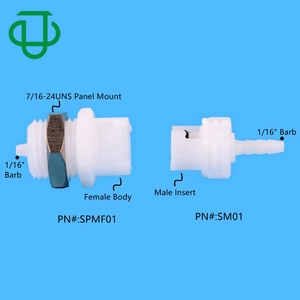 CPC SMC быстрый соединитель белый POM <span class=keywords><strong>1</strong></span>/16 <span class=keywords><strong>1</strong></span>/8 дюймов шланг зазубрина с клапаном панели крепление рядный быстроразъемный соединитель муфта - Product Image 2