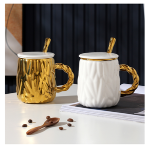 Tasses à café personnalisées en céramique de luxe vintage gaufrées 460 ml (15 oz) – Tasses à thé esthétiques et robustes pour sublimation - Product Image 1