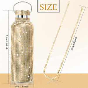 Cách điện 304 thép không gỉ Tumbler Rhinestone Bling chai nước với tính chất nhiệt - Product Image 2