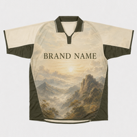 T-shirt de football rétro à col polo, design original de créateur, surpiqûres contrastées, impression sublimée, logo de marque personnalisé.
