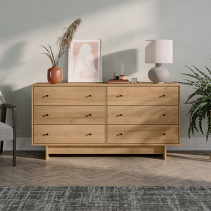 Simply Modern <b>6</b>-<b>Drawer</b> Double Dresser for Bedroom, Chest of <b>Drawers</b> in Oak, Bedroom Furniture - Product Image 5