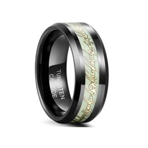 POYA Glowing <strong>Ring</strong> Celtic Dragon <strong>Tungsen</strong> Inlay Glow in Dark for Men Women Engagement Wedding <strong>Rings</strong> - Product Image 2