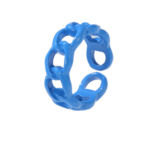 Nieuwe Vintage Esthetische Hars Ring <span class=keywords><strong>Punk</strong></span> Kleurrijke Acryl Hollow Geometrische Chunky Chain Link Open Ring Voor Vrouwen Statement Sieraden - Product Image 6