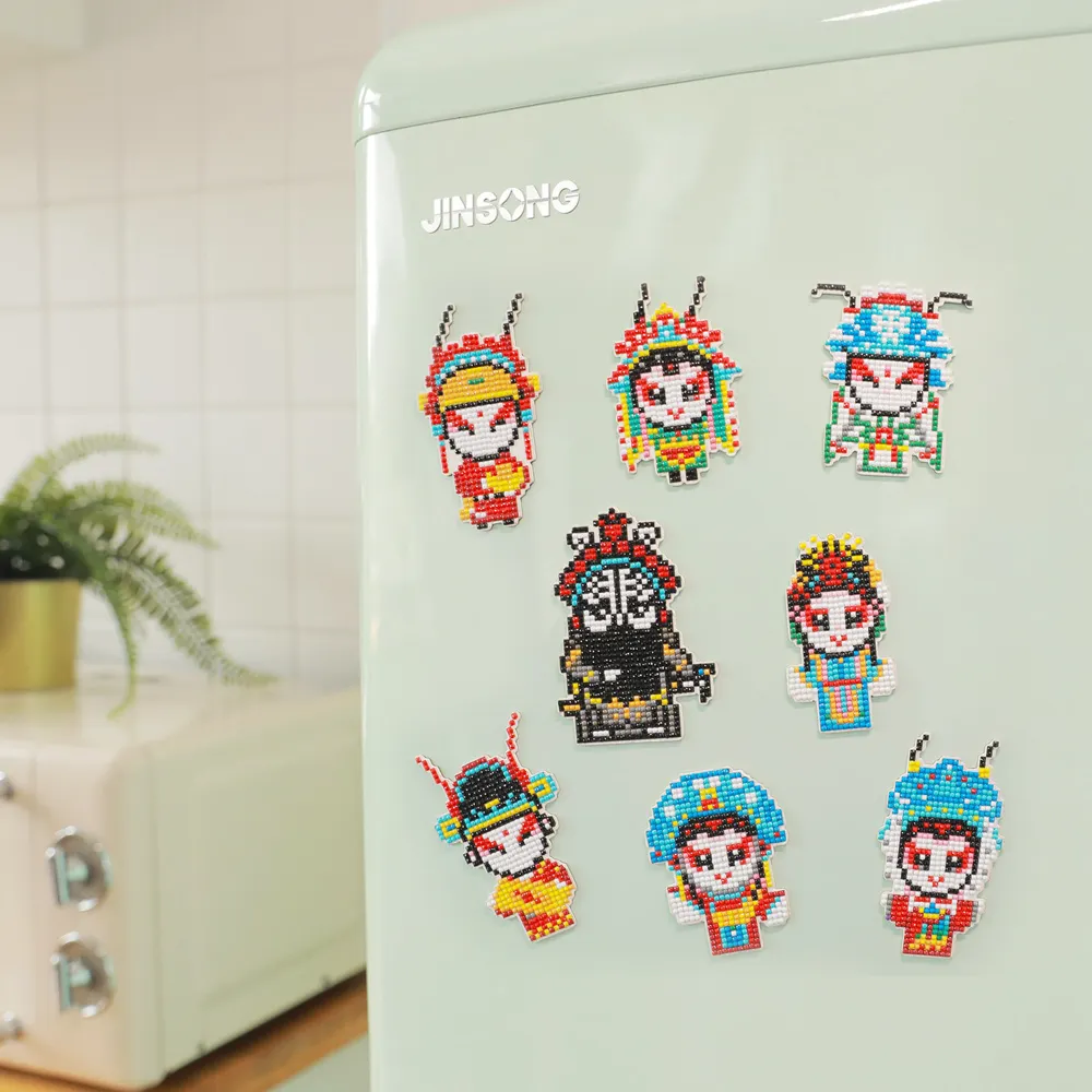 Magnete da frigorifero con strass diamantati personalizzato 9 pezzi magnete da frigorifero con magnete souvenir in carta offset 3D 2D in pvc morbido