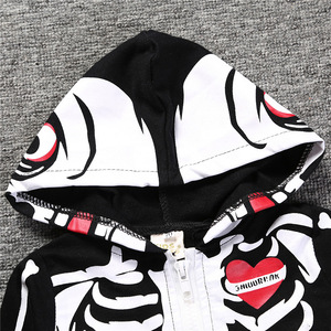 Combinaison-salopette à capuche pour bébé et tout-petit, motif <span class=keywords><strong>squelette</strong></span> mignon, avec fermeture éclair, pour Purim et Halloween - Product Image 2