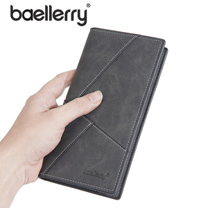 กระเป๋าสตางค์ผู้ชายแบบยาว Baellerry พับสามตอน ช่องใส่บัตรหลายช่อง ช่องใส่ธนบัตรแบบมีซิป สีดำ เทา น้ำเงิน น้ำตาล สีพื้น คอลเลคชั่นฤดูใบไม้ผลิ 2024 - Product Image 1