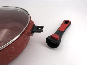 New Arrival 28 cm Die-cast Nhôm Nhà Hàng xào Pan với có thể tháo rời dài xử lý cho nông canh nồi - Product Image 3