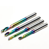 Fresa de Carburo de Tungsteno para Centro de Mecanizado, Diseño Helicoidal de Una Sola Filo, Recubrimiento Colorido para Perfiles de Aluminio de Ventanas/Puertas