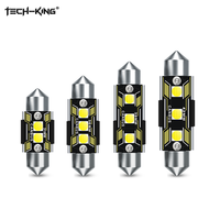 TECH-KING Canbus C5W LED Plafonnier intérieur de voiture 31mm 36mm 39mm 41mm C5W 3SMD 3030 Lampe de lecture automobile et feux arrière de plaque d'immatriculation