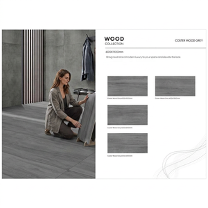 Coster Grey Wood Effect Rustic Glazed Porcelain Tiles 600x1200mm Polished Ceramic Floor <b>Wall</b> Design - Product Image 1